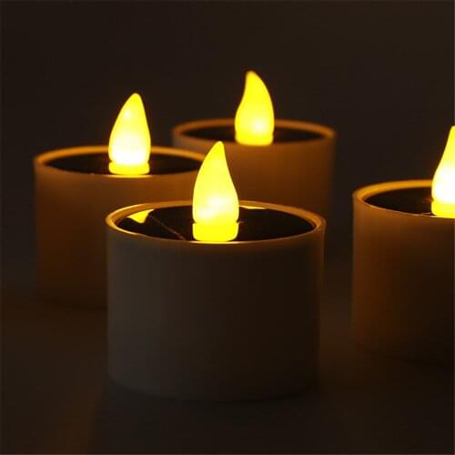 6 Pcs/lot LED Solar Energy Electronic Candle Lamps Creative Romantic Nightlight Led Tea Light for Home Halloween Christmas Decor