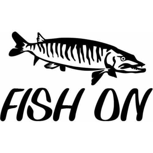 8"*5" FISH ON Decal Car Truck Boat Bumper Window Funny Sticker
