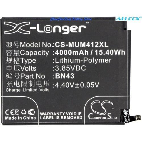 Cameron Sino 4000mAh Mobile, SmartPhone Battery BN43 for XiaoMi/Redmi Note 4X ( China Version )