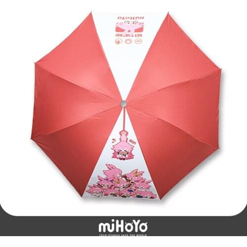 Anime Honkai Impact 3 Yae Sakura Doll Machine Theme Portable Fold Umbrella Parasol Travel Waterproof Umbrella Cosplay Xmas Gift