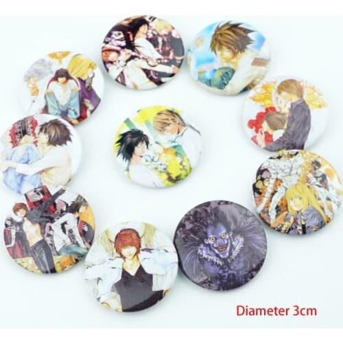 10Pcs/Set Japan Anime DEATH NOTE Figure Pins Brooches Badges Chest Ornament Cosplay itabag Bag Clothing Accessoies Gift New