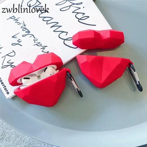 New love case for airpods pro charging box couple romance heart silicone earphone anti fall protective cover accessories keyring