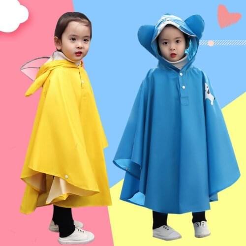Kids Hooded Jacket Rainsuit Rain Poncho Raincoat Cover Long Rainwear Childrens Raincoat Yellow Clear Raincoat Non-Disposable