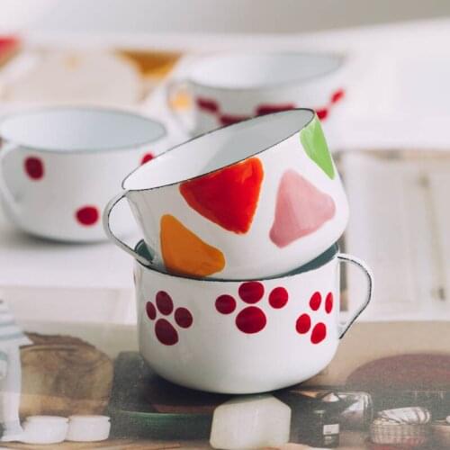 Porcelain enameled mini tea cup cute New Years knickknacks sauce dish toy very small coffee cup milk mug gift