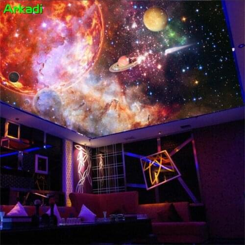 Custom photo wallpaper mural galaxy star sky nebula ceiling mural living room bedroom decoration