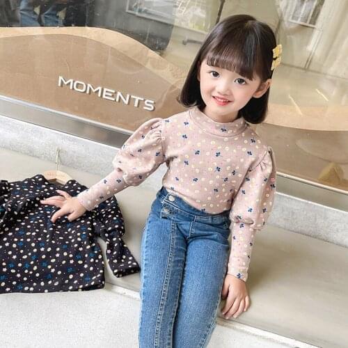 Baby Girl T-shirt Floral Pattern Girl Top Casual Style T-shirts For Children Spring Autumn Kids Clothes Girls