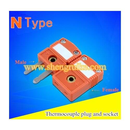 N Type mini thermocouple connector flat pin male and female