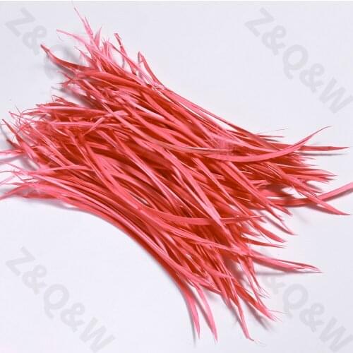 Natural 6-8 inches (15-20CM) goose feather monofilament edge feather dyed watermelon red 100-500pcs DIY craft jewelry decoration