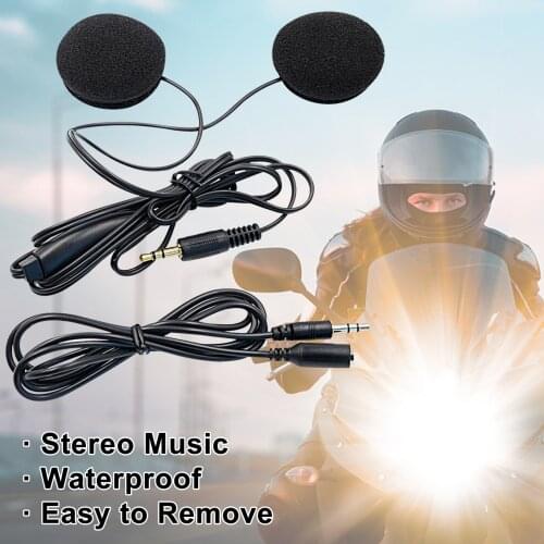 Motorcycle Helmet Headphones Stereo Music and Voice Motorcycle Sports Headset with Tape and Soft Cable Universal Earphones