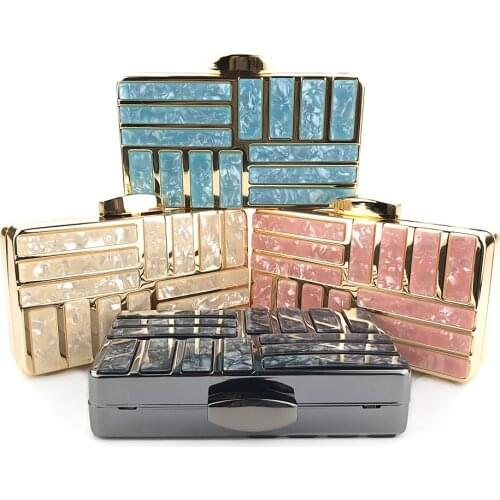 2019 new marble pattern patch acrylic dinner bag evening dress banquet clutch bag shoulder oblique bag