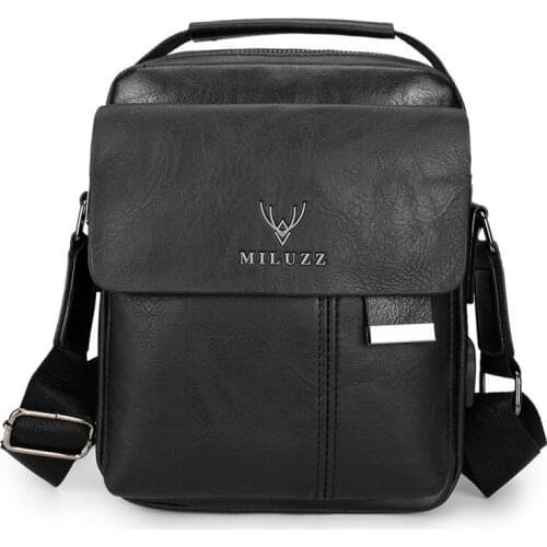 2021 New Brand PU Leather mens Crossbody bag Vintage man Messenger Bags Small Shoulder bag for male Casual handbag