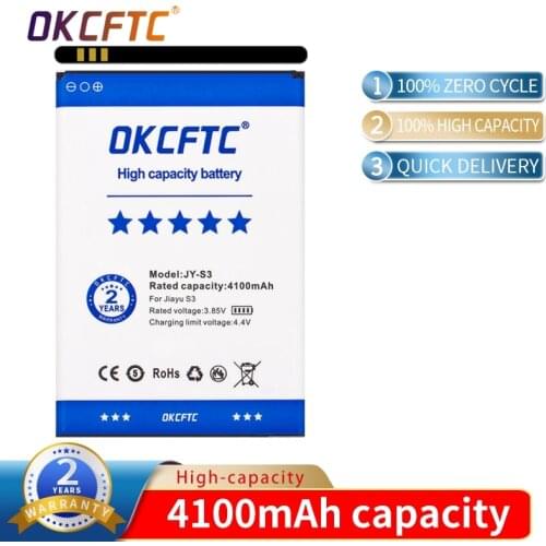 4100mAh Original Mobile Phone Battery JY-S3 For JIAYU JYS3 S3 Replacement Lithium Polymer Batteria