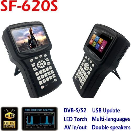 Handheld DVB-S2 Satellite Finder Meter with 4.3 Inch LCD support Spectrum Analyzer CS PowerVu Biss CCTV Camera Twinkler SF 620S