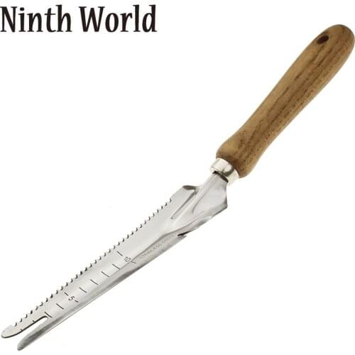 1Piece Stainless Steel Garden Weeder Hand Tool Gardening Weeder shovel with Ergonomic Handle for Planting and Weeding Tool