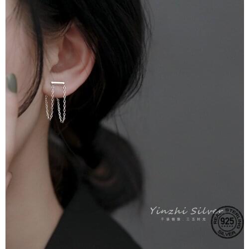 Geometry Chain Stud Earrings For Women Fashion Trend Creativity Ear Ring Simple Personality Female Party Jewelry Accessories New