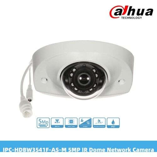 Dahua IPC-HDBW3541F-AS-M 5MP IR Fixed Focal Dome WizSense Network Camera POE Power Support Built-in IR LED