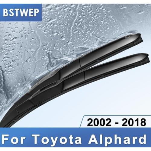 BSTWEP Wiper Blades for Toyota Alphard Vellfire ANH10 / ANH20 / AGH30 Fit Hook / Push Button Arms Model Year from 2002 to 2018
