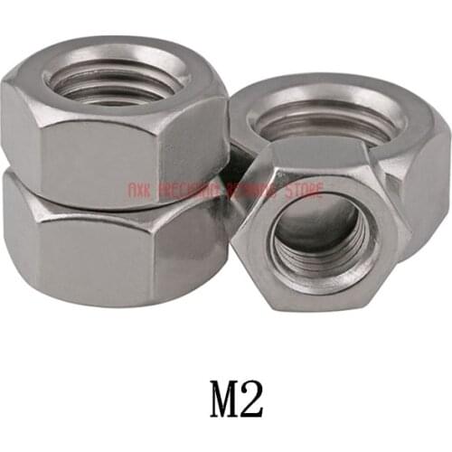 2021 Real Rushed Stainless Steel Rod Decor Wood Furniture Rivet Nut 500pcs Din934 M2 Stainless Steel Hex Nut