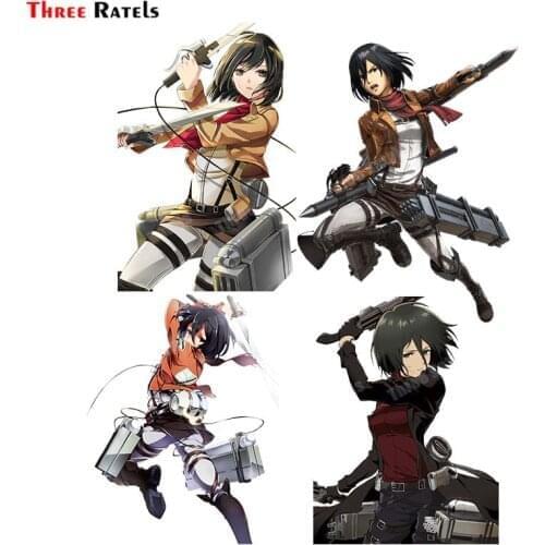 Three Ratels B2 Anime Role Mikasa Ackerman Of Attack of Titan Sticker For Car Styling Auto Accessory Decoration Decals