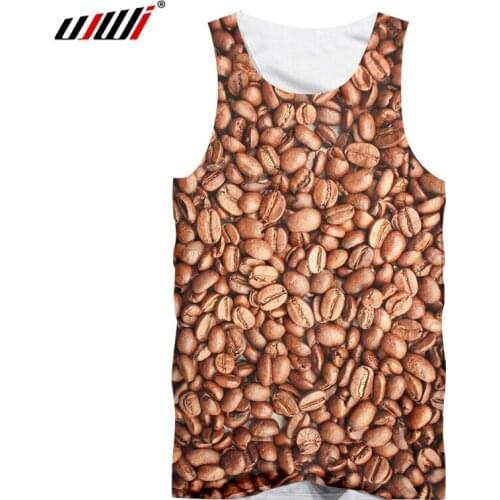UJWI Man Favorite Coffee beans Tank Top 3D Creativity food Best Selling Casual Printed Wholesale