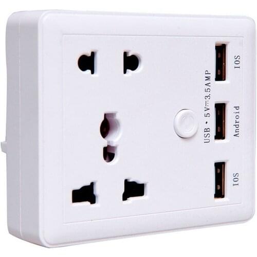 Smart USB Wall Socket Outlet Universal Traval Adapter Power Socket European Plug Adaptor 3USB Wall Socket