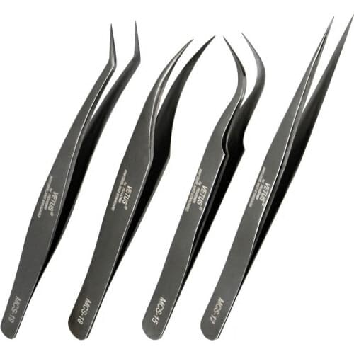Vetus Beauty Makeup Tweezers for Eyelashes Extension Best Quality High Precision Ultra Fine Tip Eyebrow Tweezers 4 Styles