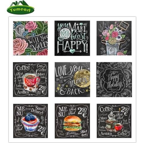 YUMEART 5D Diamond Painting Cartoon Hand Painted Cross-Stitch DIY Diamond Embroidery Flower and Food Fashion YHAll Home Decal