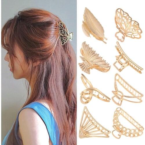 Hollow Out Butterfly Tassel Hair Pins For Women Girl Vintage Metal Golden Color Alloy Clip Fashion Jewelry Hair Styling Accessor