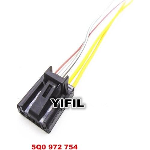 4 Pin/Way Seat Back Adjustment Lumbar Support Motor Plug Connector Wire Harness Pigtail For Audi VW Golf BoraTiguan 5Q0972754