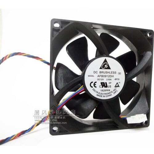 Delta Electronics AFB0912DH -BF33 DC 12V 2.50A 90x90x25mm 4-wire Server Cooling Fan