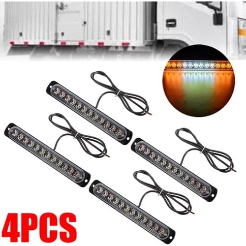 4pcs 12LED Car Auto Emergency Strobe Light For Car Warning Flashing Firemen Emergency Light LED Warning Lamp