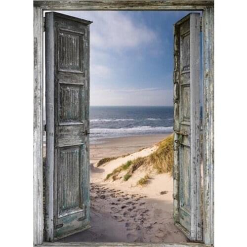 Diy Diamond Embroidery Door Resin Beach Diamond Painting landscape Cross Stitch Kits Mosaic Handicrafts 5D DIY Crystal gift