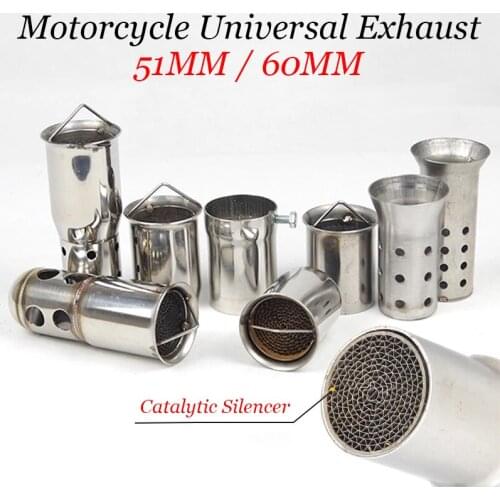 Free shipping 51mm 60mm Exhaust Pipe Silencer DB killer Catalyst Motorbike Exhaust Muffler Silencer Noise Sound Eliminator