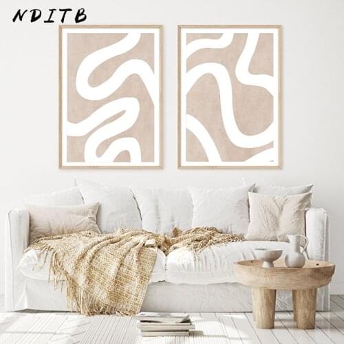 Bohemia Abstract Shape Canvas Print Boho Wall Art Painting Nordic Style Poster Simplicity Picture Morden Living Room Decoration