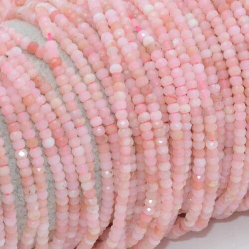 Natural Pink Opal Faceted Rondelle Beads 2x3mm