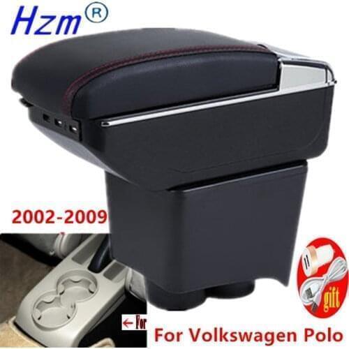 For Volkswagen Polo Armrest For VW Polo 9N 3 Car Armrest box 2002-2009 Retrofit parts Storage box car Interior accessories USB
