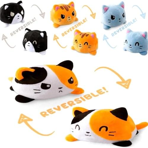 Reversible Flip Cat Plush Stuffed Toy Soft Animal Home Accessories Cute Animal Doll Children Gifts Baby Companion Plush Toy