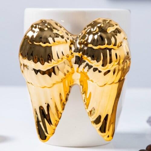 INS Goddess Of Love Cupid Magic Angel Wing Gold Coffee Mug Cute Anime Tea Cup Theme Cafe Taza Koffie Beker Friends Lover Gift
