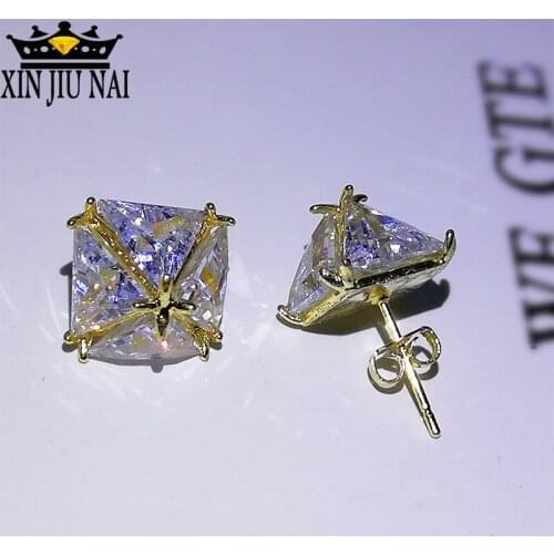 Korean version of delicate earrings 18K plating gold Austrian zircon ear jewelry