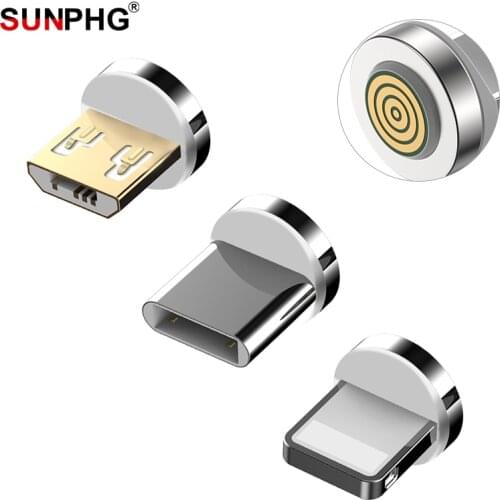 SUNPHG Magnetic Plugs for Cable Type C Microusb Round Tips for 12th Generation Charging Cable Plugs for iPhone Lightning Wire