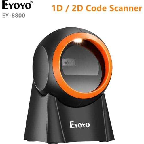 Eyoyo Hands-Free 1D 2D Desktop Barcode Scanner QR Barcode Reader Support Screen Scanning Platform Scanner for Warehouse