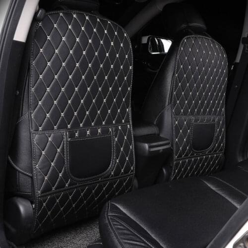 NEW Universal Car Seat Back Leather Cover Protector for Kids Children Anti Kick Pad Waterprrof Storage Bag Interior Accessories