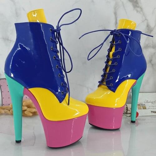 Leecabe PU Upper 17CM/7inches Pole dancing shoes High Heel platform Pole Dance boot