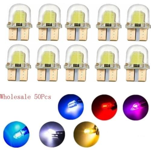 Wholesale 50Pcs/lot LED T10 194 168 W5W COB 8SMD CANBUS Silica Bright White License Light Bulbs