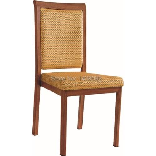 Wholesale quality luxury strong woodgrain aluminum dining chairs LQ-L802