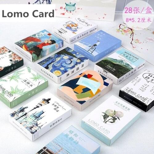 28 Sheets/Set Kawaii Flower and Animal Series Lomo Card/Greeting Card/Wish Card/Christmas And New Year Gifts