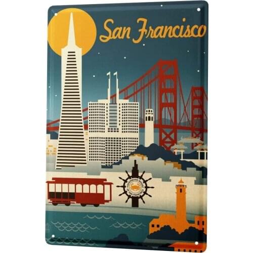 SINCE 2004 Tin Sign Metal Plate Decorative Sign Home Decor Plaques Retro Art Metropole San Francisco