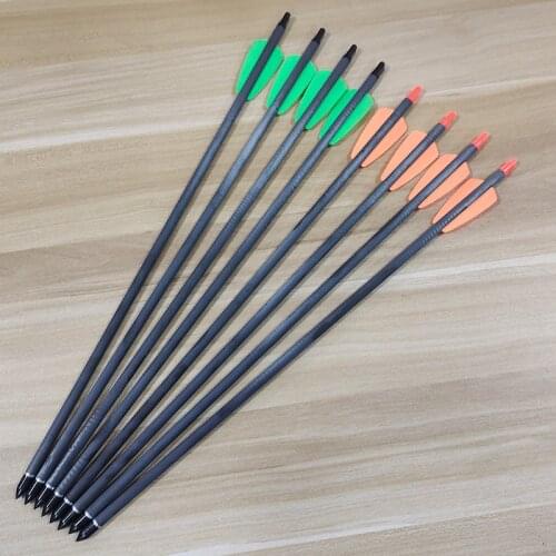 Hunting 15inch Archery SP350 Pure Carbon Crossbow Arrows For Crossbow Archery Shooting