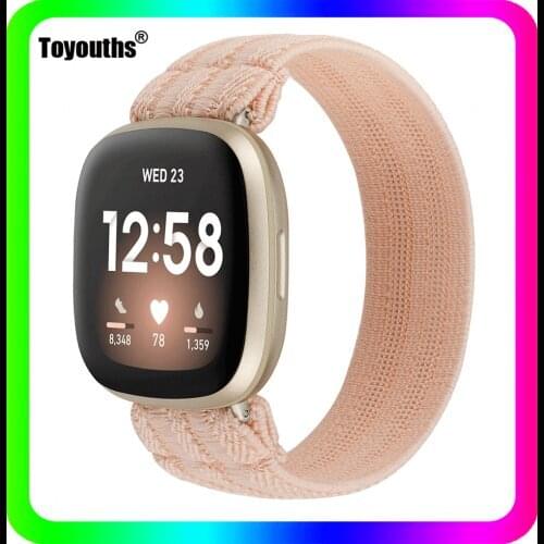 Toyouths Scrunchies Elastic Strap for Fitbit Versa 3 Women Soft Nylon Watchband Leisure Replacement Wristband for Fitbit Versa 3