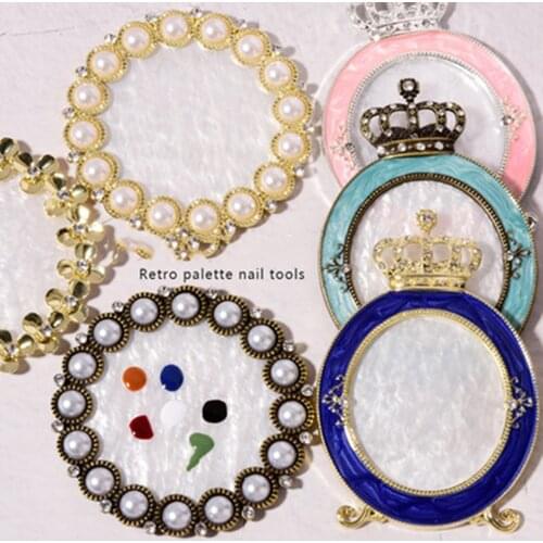 1pc ins Retro Flower Nail Display Board Photo Props Pearl Display Frame Palette New Manicure Set Accessories 2021 New Wholesale